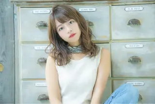 ミディアム カラー パーマ 髪質改善/縮毛矯正/ ボブ/店長/槌矢圭悟のヘアスタイル