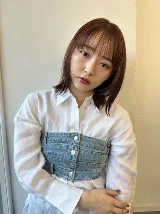 ミディアム カラー 🪭risa 暖色/レイヤー🪭のヘアスタイル