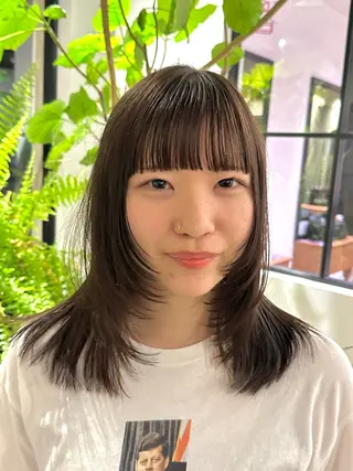 ミディアム なかの りなのヘアスタイル