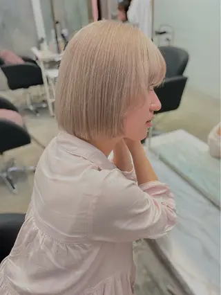 ミディアム ムラ修正ブリーチ 山田眞之介のヘアスタイル