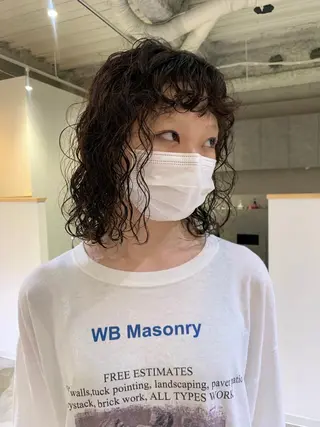 ミディアム パーマ 桃果 momokaのヘアスタイル