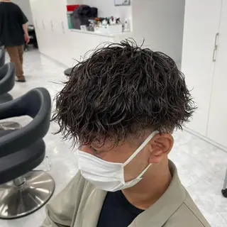 ショート パーマ メンズ 大人っぽ♡上品な暖色 ♡ブリーチなし♡のヘアスタイル