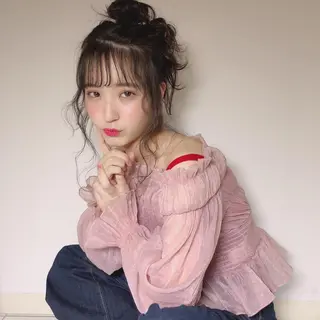 セミロング ヘアアレンジ 店長/mao/ 前髪/顔周りカットのヘアスタイル