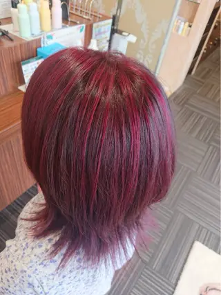 ミディアム カラー 中根 沙千野のヘアスタイル