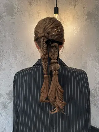 ロング ヘアアレンジ 艶カラー/縮毛矯正/ ケア/アレンジ/桜悠のヘアスタイル