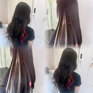 ロング ブリーチなしWカラー 暖色カラー/mayuのヘアスタイル