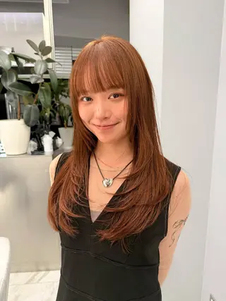 ロング カラー ハイトーンレイヤー 顔まわりSOTAのヘアスタイル