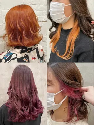 セミロング カラー 【ピンク/韓国ヘア/ ヘアセット】亜海のヘアスタイル