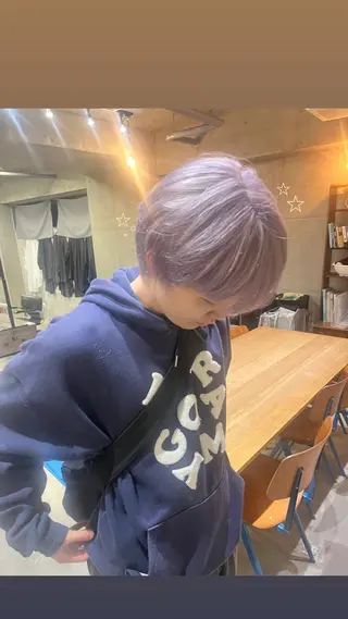 ショート カラー メンズ 無料カット/ハイ トーンカラー/きらのヘアスタイル