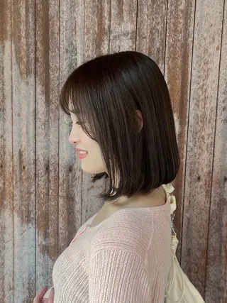 ミディアム カラー 田中 鈴乃のヘアスタイル