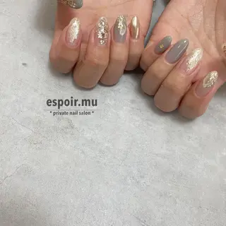 ロング ネイル espoir. muのネイルデザイン