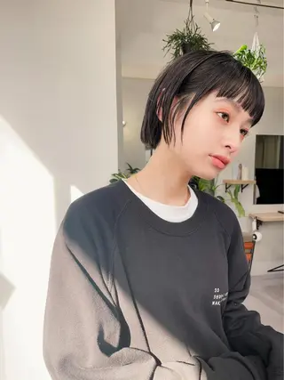 ショート カラー レイヤーパーマ＊ 顔まわり似合わせのヘアスタイル