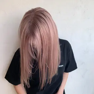 セミロング カラー 艶ハイトーン/ヘア アレンジAYAKAのヘアスタイル