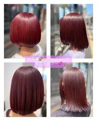 ショート YASU🍎CUT 赤系カラー/ヘアケアのヘアスタイル