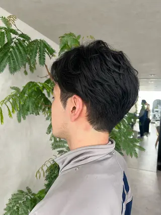 パーマ メンズ 艶ボブ🤎ボブパーマ 透明感カラー\メンズのヘアスタイル