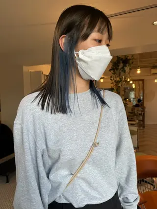 カラー ブリーチカラー🎀 韓国風/寺門美優のヘアスタイル