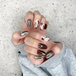 ミディアム カラー パーマ ヘアアレンジ メンズ キッズ ネイル マツエク・マツパ Salon Ｋのネイルデザイン