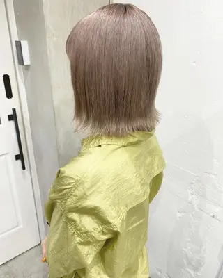 ミディアム カラー ヘアアレンジ ササキカズマ〻透明感 〻色落ち〻赤み消しのヘアスタイル