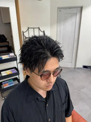 ショート パーマ メンズ メンズ/パーマ/ 京都駅/井上光のヘアスタイル