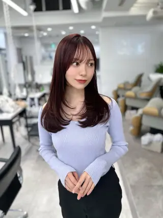 セミロング 前髪顔まわりカット 🌈中村海聖のヘアスタイル