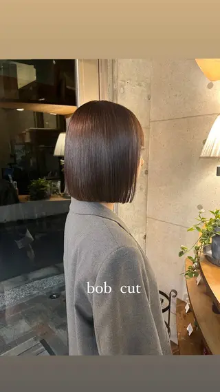 ミディアム カラー 🌱ぱっつとボブカ ット🌱/Ryotaのヘアスタイル