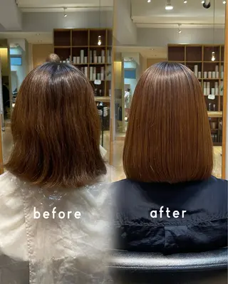 ミディアム 縮毛矯正/レイヤー /ひかるのヘアスタイル