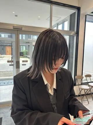 ミディアム JILL    hair所属・maki💖 ボブ/縮毛矯正のヘアスタイル