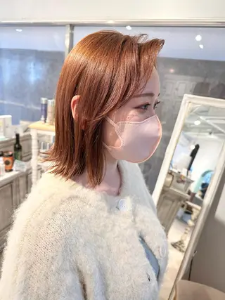 ミディアム カラー 透明感/レイヤー/ 姫カット Fukuのヘアスタイル