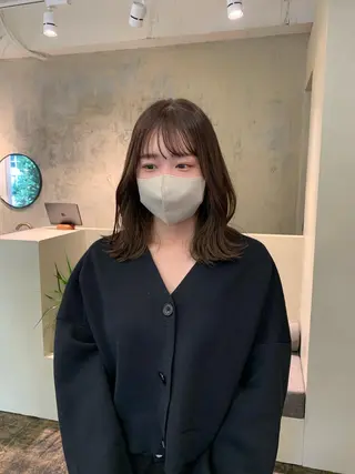 ミディアム カラー yupi🐈‍⬛ レイヤー/パーマのヘアスタイル