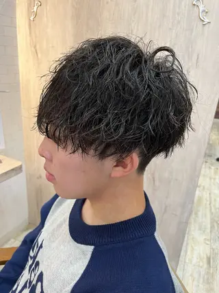 ミディアム パーマ メンズ 宮嶋 勇輔のヘアスタイル