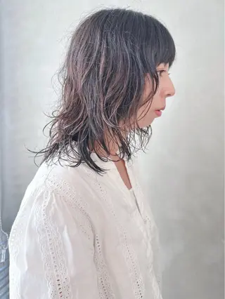 ミディアム パーマ 小顔ボブ/お悩み解決 /ボブパーマ/とういのヘアスタイル