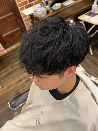 ミディアム メンズ 大久保 竣太のヘアスタイル