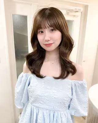 ミディアム カラー ミディアム/顔周り/ ベージュ🌼mayuのヘアスタイル