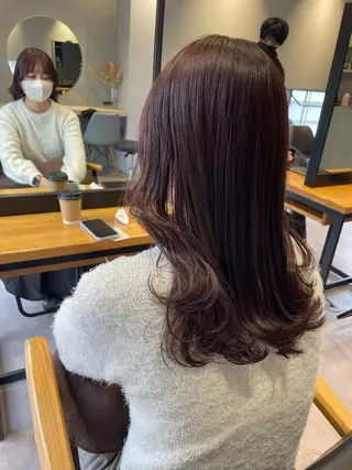 セミロング カラー 韓国風/オシャレ /縮毛矯正/滝口琴未のヘアスタイル