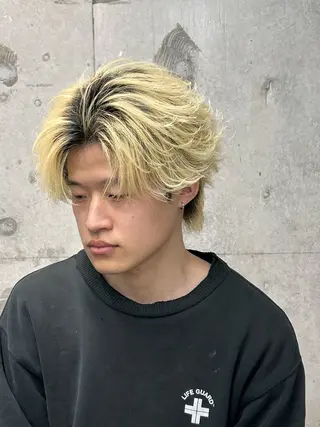 ミディアム カラー メンズ alma 後藤 遼斗のヘアスタイル