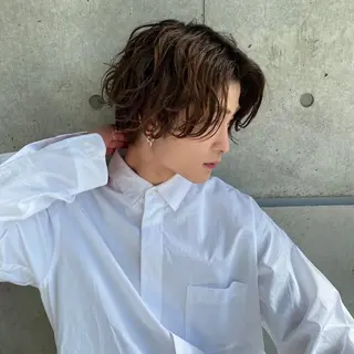 ショート カラー パーマ ヘアアレンジ メンズ キッズ ネイル マツエク・マツパ アイブロウ スパイキー/フェザー /波巻き/かいとのヘアスタイル