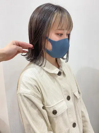 ミディアム カラー 横浜ブリーチムラ直し ハイトーン/ブリーチのヘアスタイル
