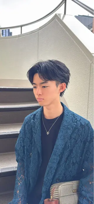 メンズ メンズ特化 センターパート特化のヘアスタイル