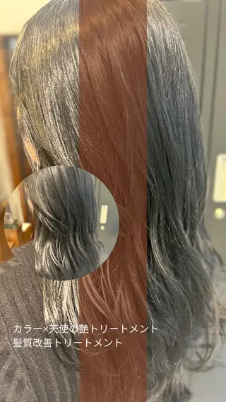 セミロング カラー 髪質改善/縮毛矯正 ササキナツミのヘアスタイル