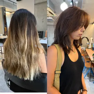 ミディアム レイヤーカット\ウル フ　chinatsuのヘアスタイル