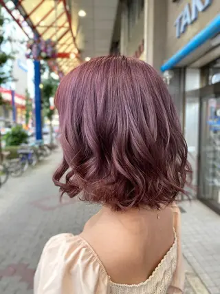 ミディアム ゆぴ☾‪/推しカラー /ハイトーンのヘアスタイル