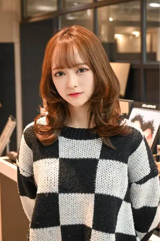 セミロング 小田 晃瑛のヘアスタイル