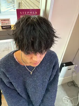 ミディアム カラー パーマ メンズ メンズパーマ特化 🔥韓国ヘア職人🔥のヘアスタイル