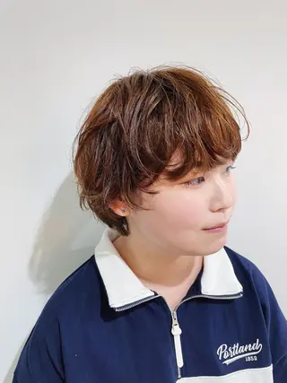 ショート カラー パーマ 山本 尚輝のヘアスタイル