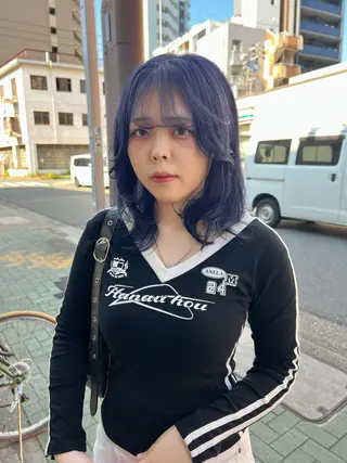 ミディアム 舟橋耀/ブリーチカラ ー/レイヤーカットのヘアスタイル