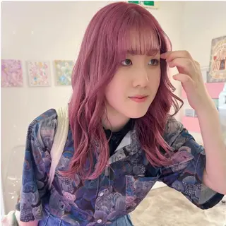 セミロング カラー 🎀ダブルカラー/ ピンク×ガーリー🎀のヘアスタイル