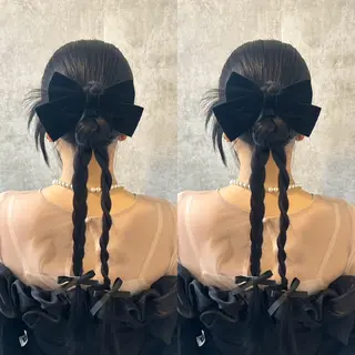 ロング ヘアアレンジ シールエクステ🎀 羽エクステ🌙しぇるのヘアスタイル