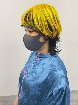 ミディアム カラー 寒河江 友花のヘアスタイル