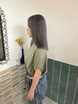 ミディアム カラー 🩷ハイトーン透明感 レイヤー🩷ユリカのヘアスタイル