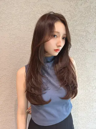 ロング カラー レイヤーカット/ 顔周り 五島巨幹のヘアスタイル